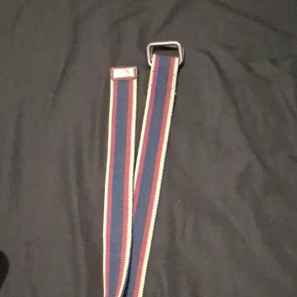 J. Crew Other - Striped Navy and Burgundy Webbing Men's Belt
